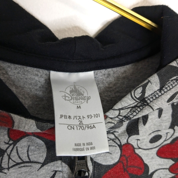 Disney Store Tokyo Disney Medium Minnie Mouse Ladies' Full Zip Hooded Sweatshirt - Picture 4 of 10
